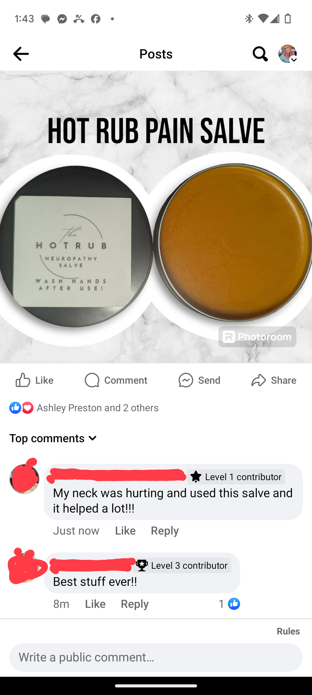 Hot rub neuropathy pain salve