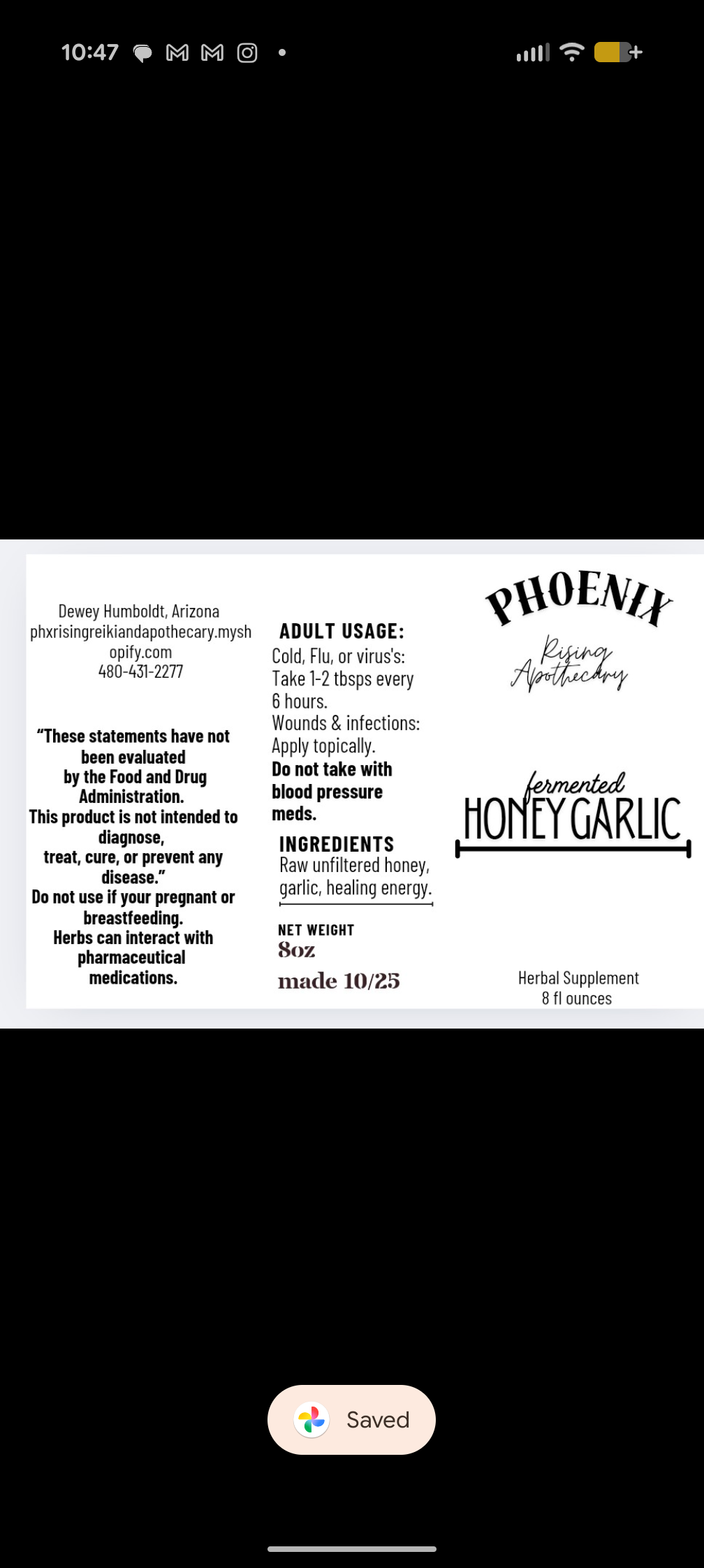 8 ozFermented Honey garlic